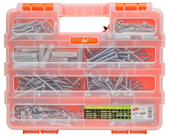 NKT Fasteners sortimentskasse dybler & skruer 400 stk.